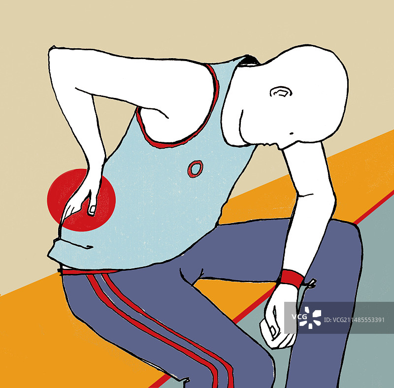 下背部疼痛示意图图片素材