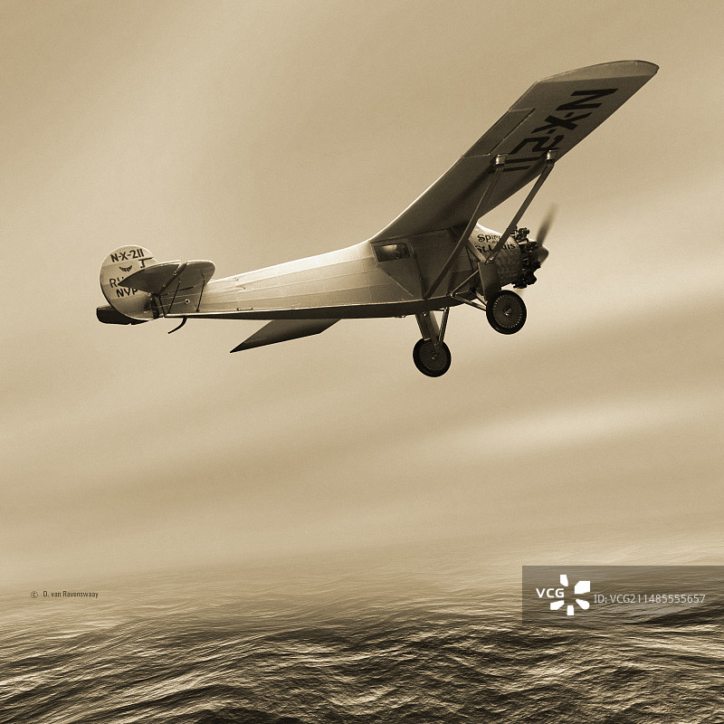 1927年首次单人跨洋飞行图片素材