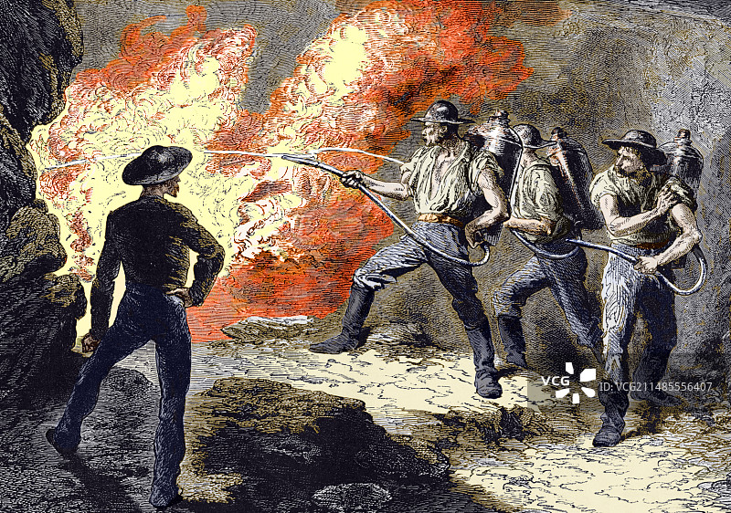 19世纪的煤矿火灾图片素材