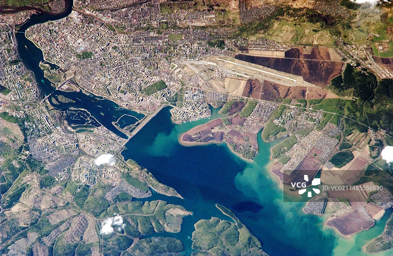 国际空间站拍摄的俄罗斯伊尔库茨克图片素材