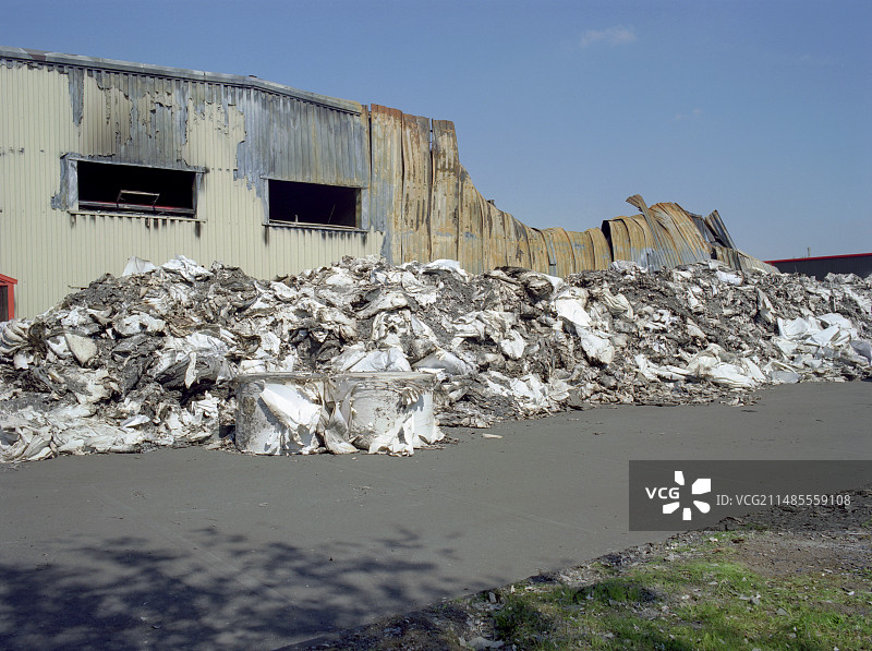 被火灾损坏的印刷厂图片素材