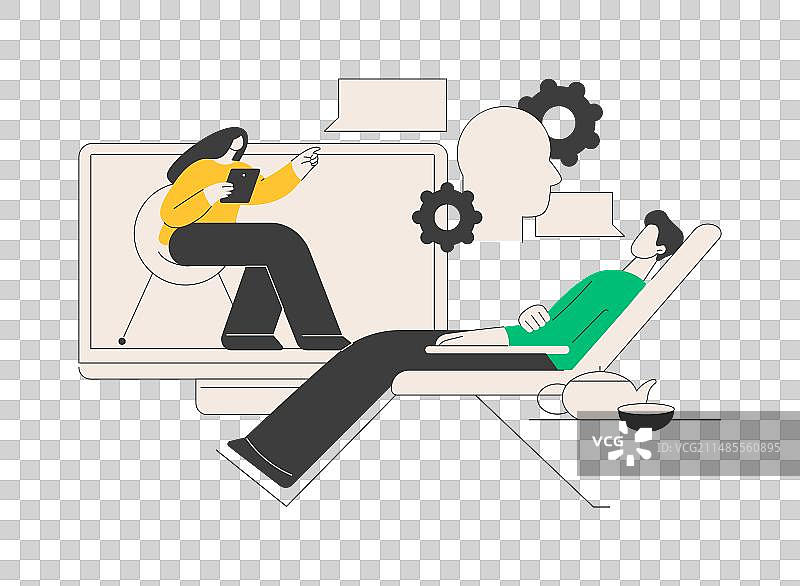 在线心理治疗抽象概念图片素材