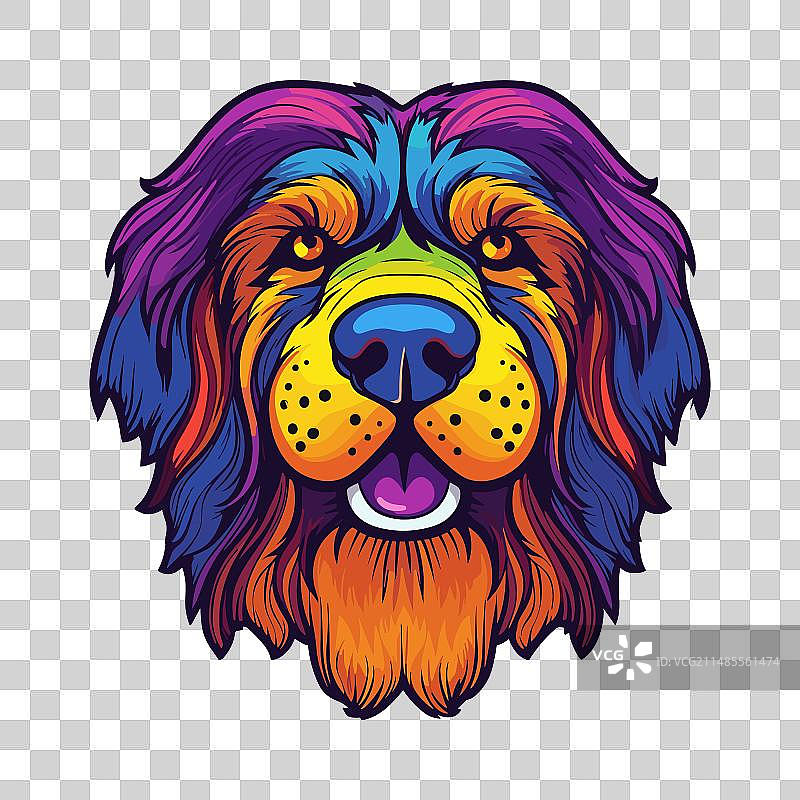 藏獒犬品种彩色卡通卡哇伊图片素材