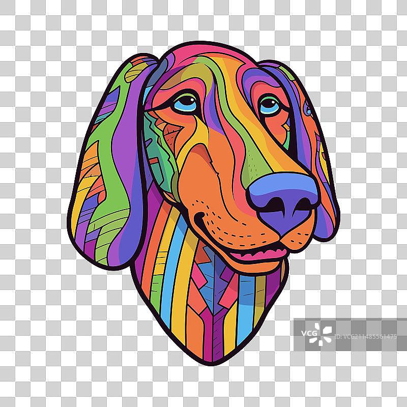 乌拉圭西马龙犬品种彩色卡通图片素材