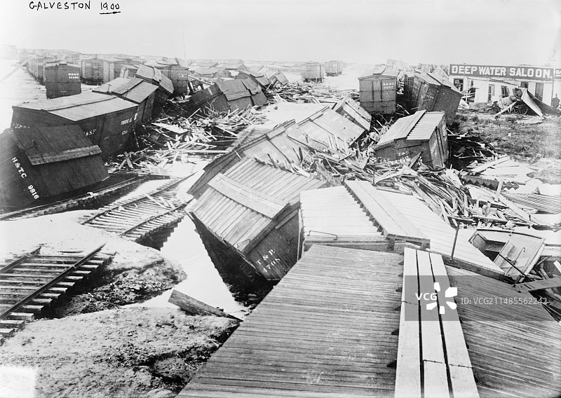 1900年飓风破坏，美国加尔维斯顿图片素材