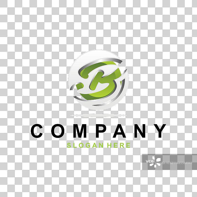 字母B地球圆形设计标志图片素材