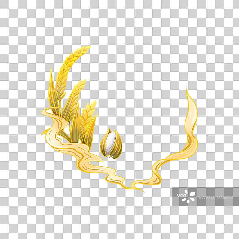 祥云花边稻谷装饰边框元素图片素材