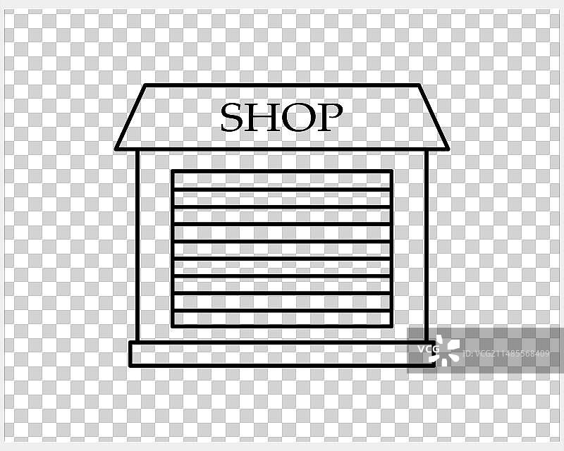商店店铺线条图标库存图片素材