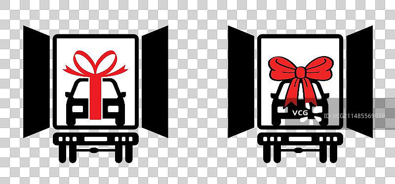 卡车上的新车作为礼品图片素材