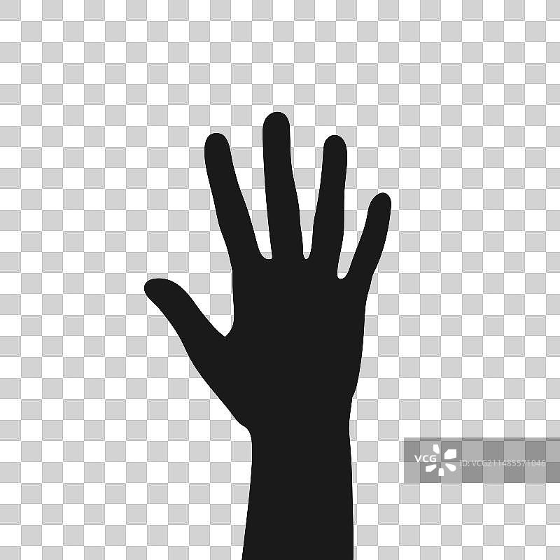 举起的手掌剪影图片素材