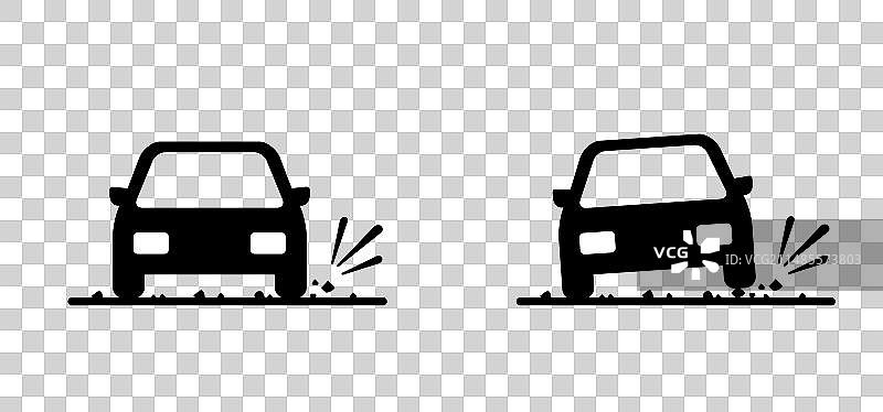 当心碎石路图片素材