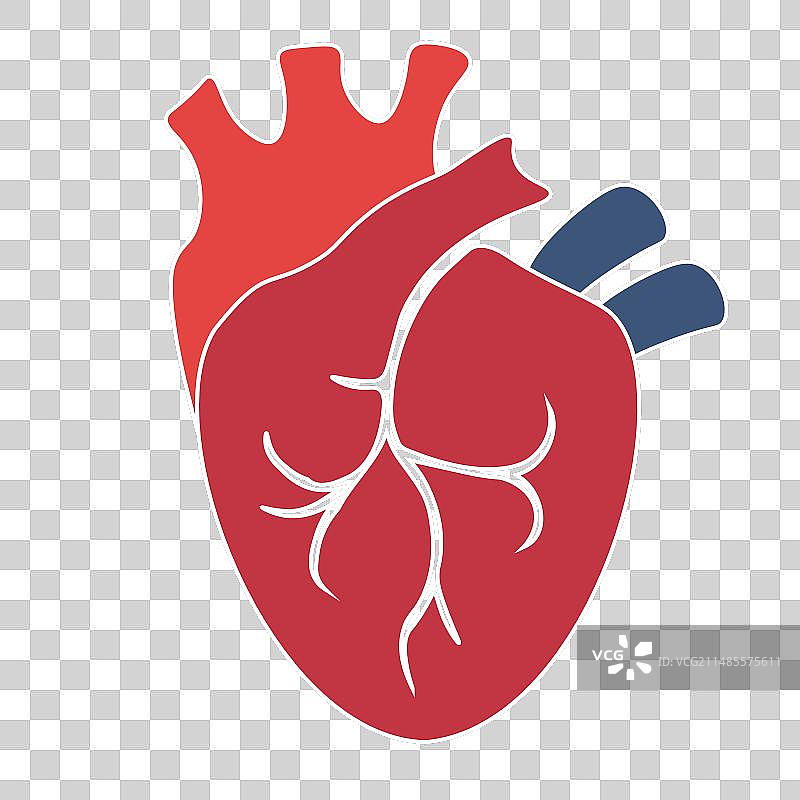 白色背景上的扁平风格的心形图标图片素材
