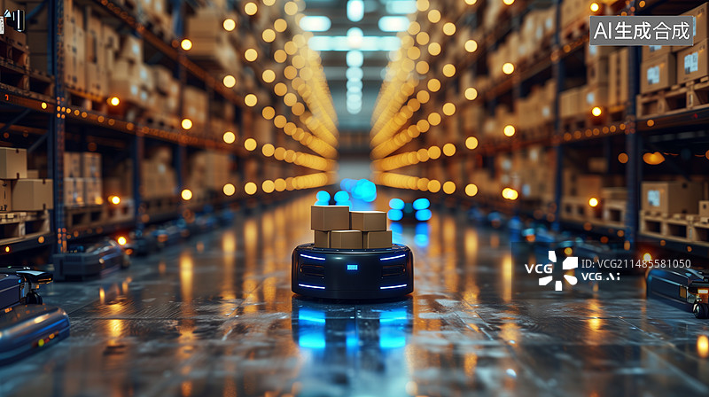 【AI数字艺术】智能仓储 智能物流 智慧仓储 智慧云仓 智能仓库 新质生产力图片素材
