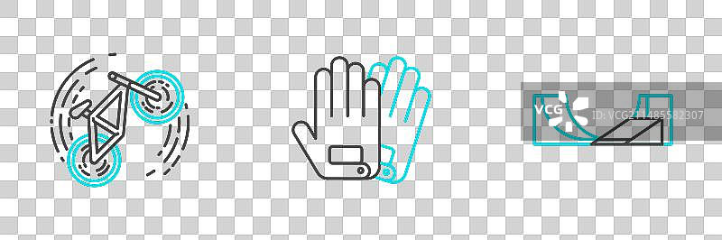 滑板公园自行车技巧和手套图片素材