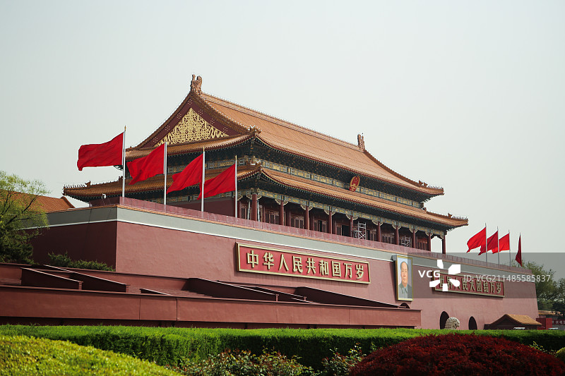 阴天的北京天安门图片素材