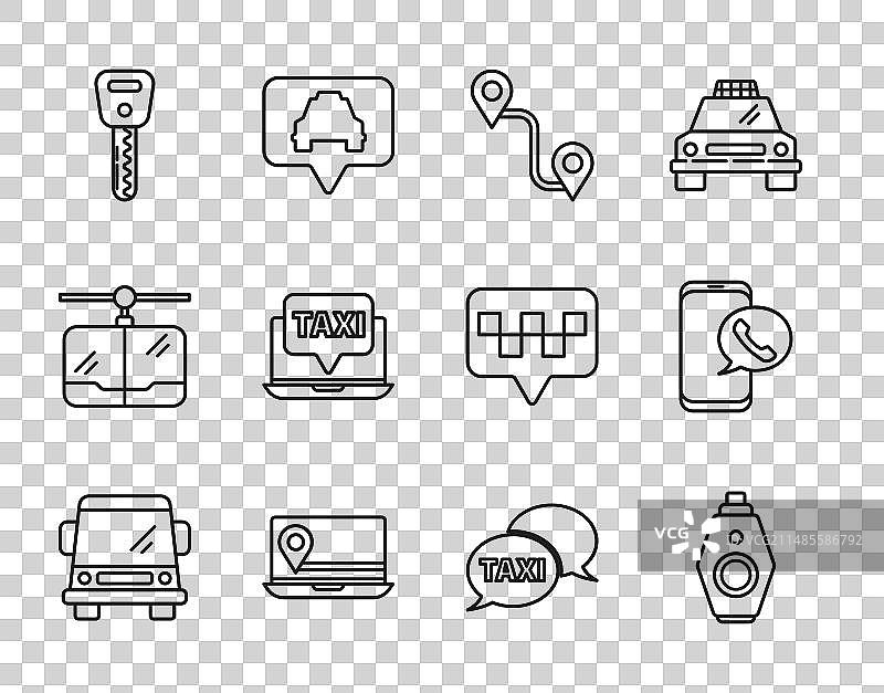 带遥控汽车钥匙路线位置线条图片素材