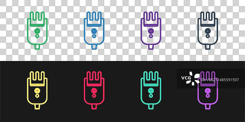 电推剪或剃须刀图标组合图片素材