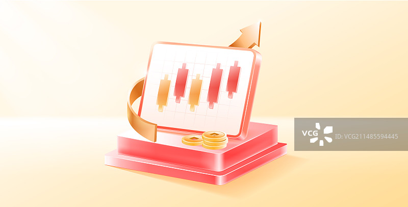 金融商务收益数据立体3D矢量图标图片素材