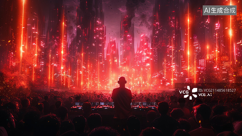 【AI数字艺术】音乐节狂欢图片素材