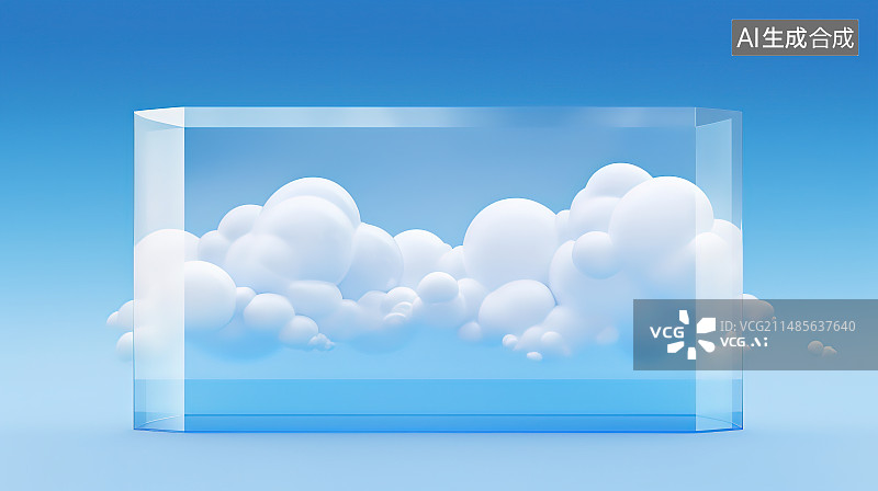 【AI数字艺术】蓝色背景下的空杯子特写镜头图片素材