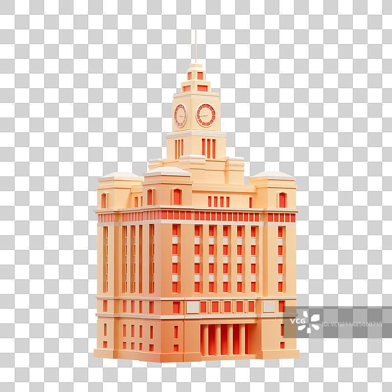 3D上海海关大楼免抠元素图片素材