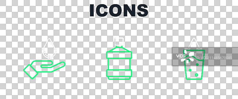 水杯、洗手和肥皂图标图片素材