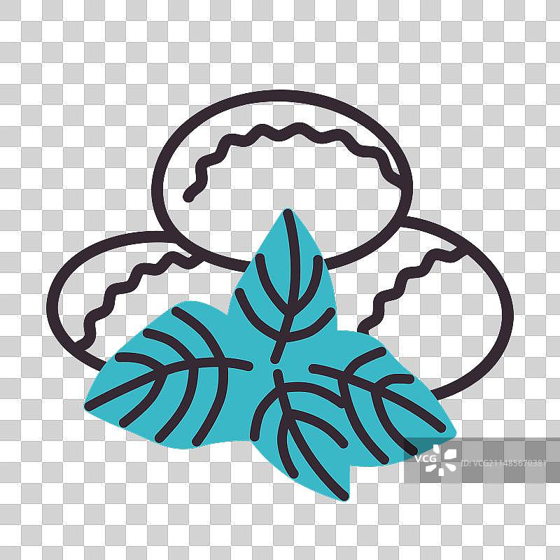 马苏里拉奶酪搭配罗勒叶图标图片素材