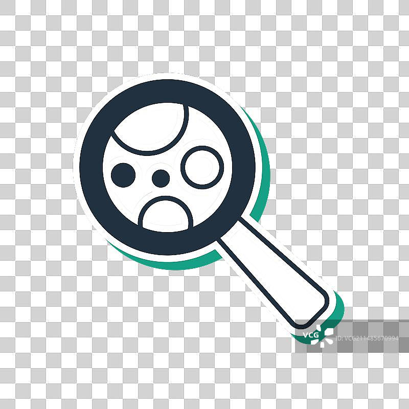 放大镜下的蓝色微生物图标图片素材