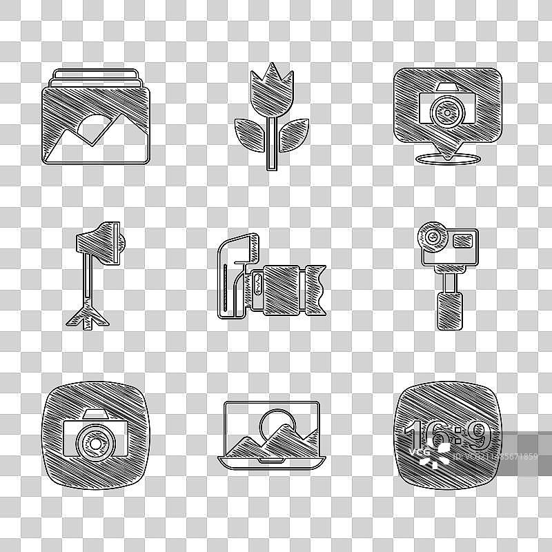 摄影器材：相机、修图和相框图片素材