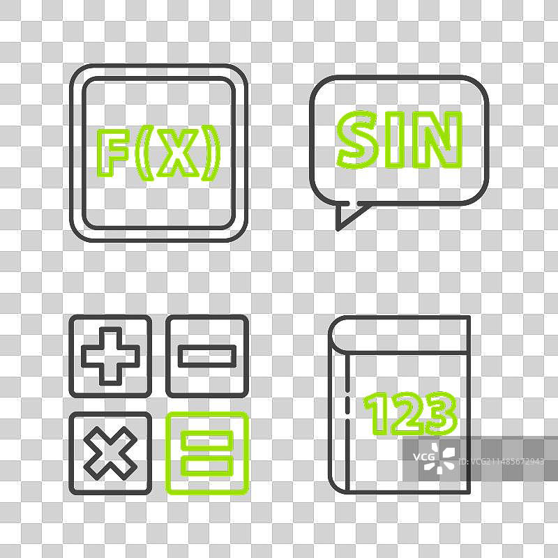 带有数学单词的书籍计算器图片素材