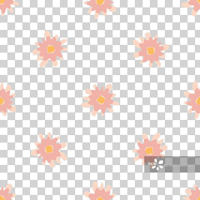 世纪中期现代花卉无缝图案图片素材