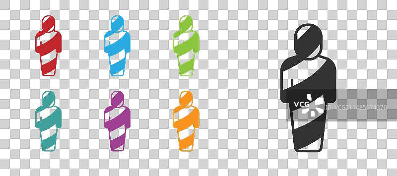 白色背景上的黑色埃及木乃伊图标图片素材