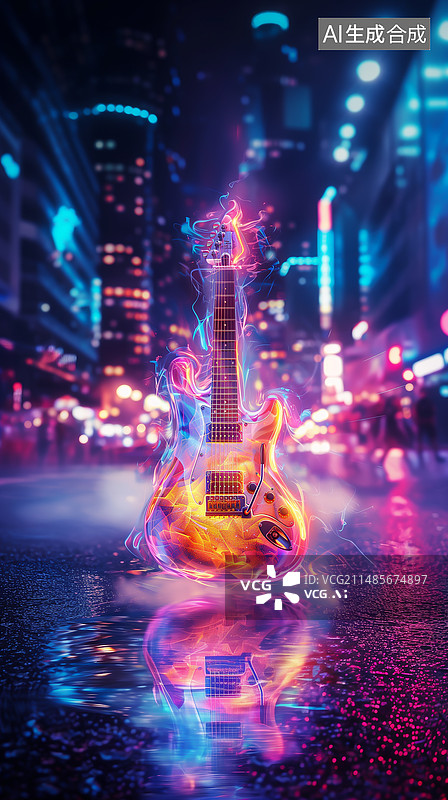 【AI数字艺术】赛博朋克风音乐节海报图片素材