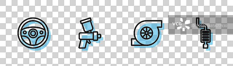 汽车涡轮增压器方向盘图片素材