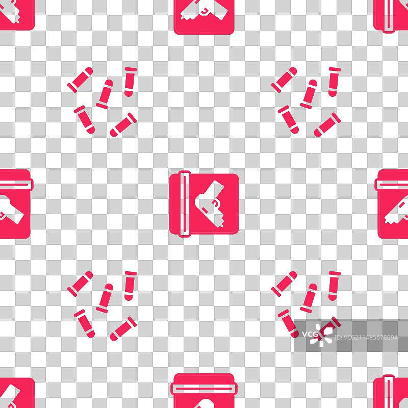 子弹、证据袋和枪支无缝背景合集图片素材