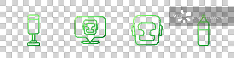 拳击头盔沙袋渐变套装图片素材