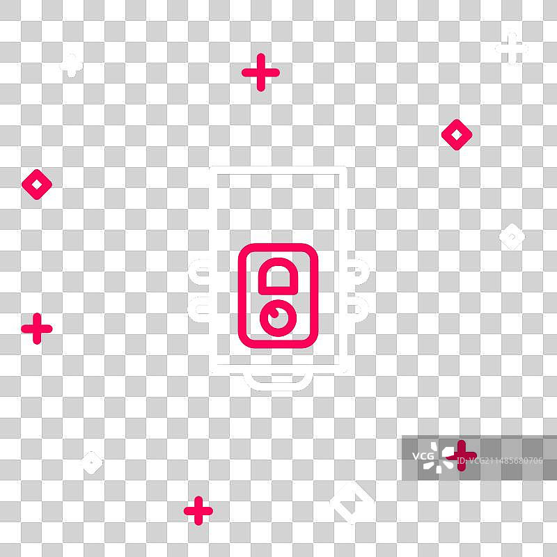 带有燃烧火焰的燃气锅炉线性图标图片素材