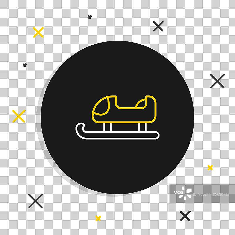 白色背景上的线条雪橇图标图片素材