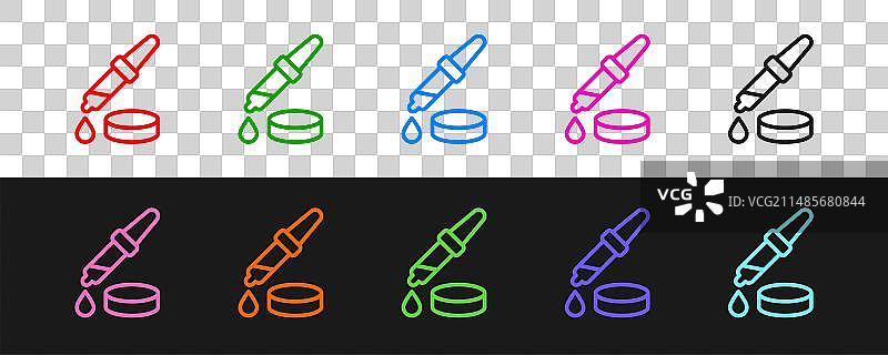 黑色和白色背景上的移液管图标图片素材