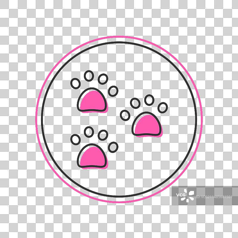 填充描边爪印图标图片素材