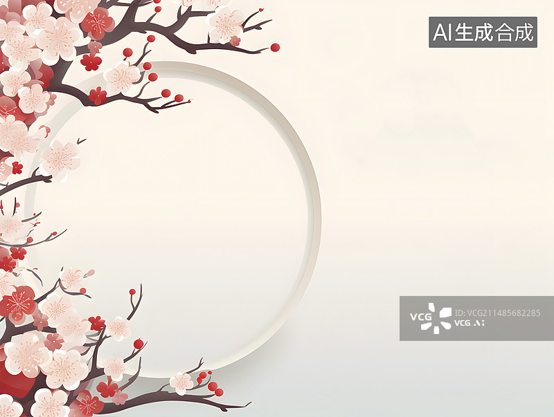 【AI数字艺术】中国风春天背景图片素材