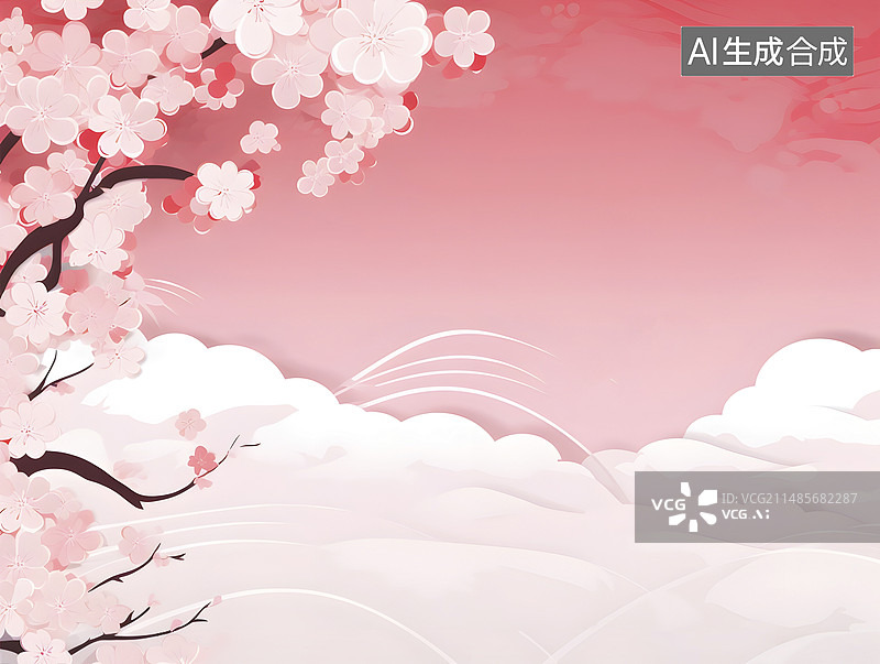 【AI数字艺术】中国风春天背景图片素材