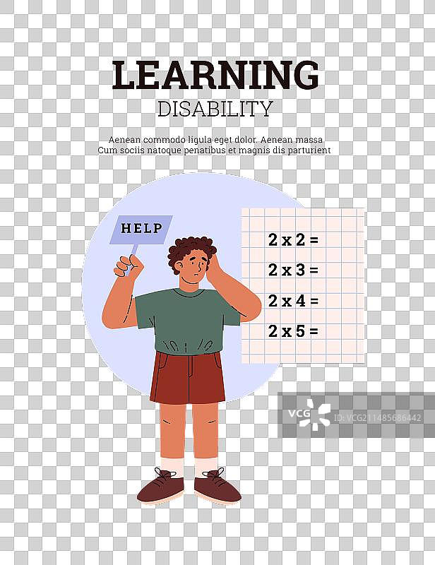 学习困难与阅读障碍概念男孩图片素材