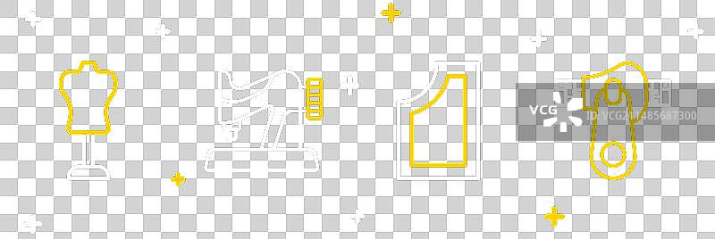 拉链缝纫机图纸线条组合图片素材