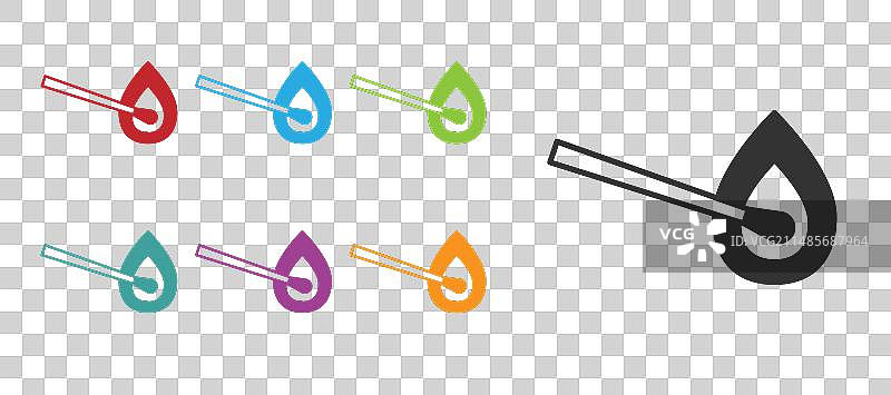 底色上的带火焰的黑色燃烧火柴图标图片素材