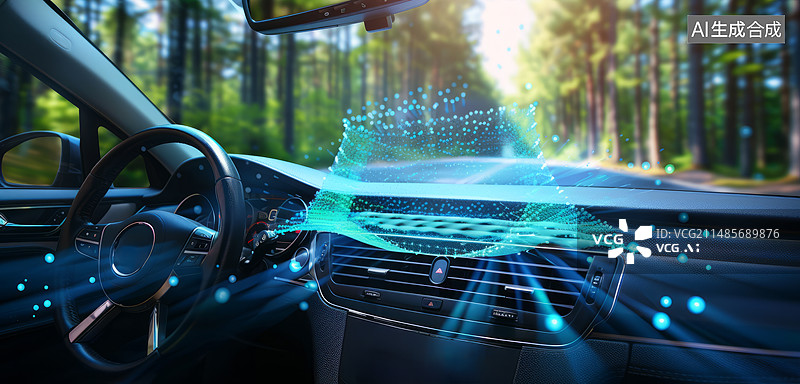 【AI数字艺术】汽车内部概念清新空气图片素材