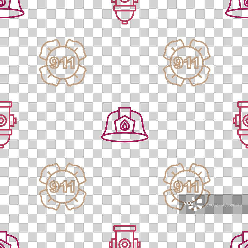 消防栓紧急呼叫911线条设计图片素材