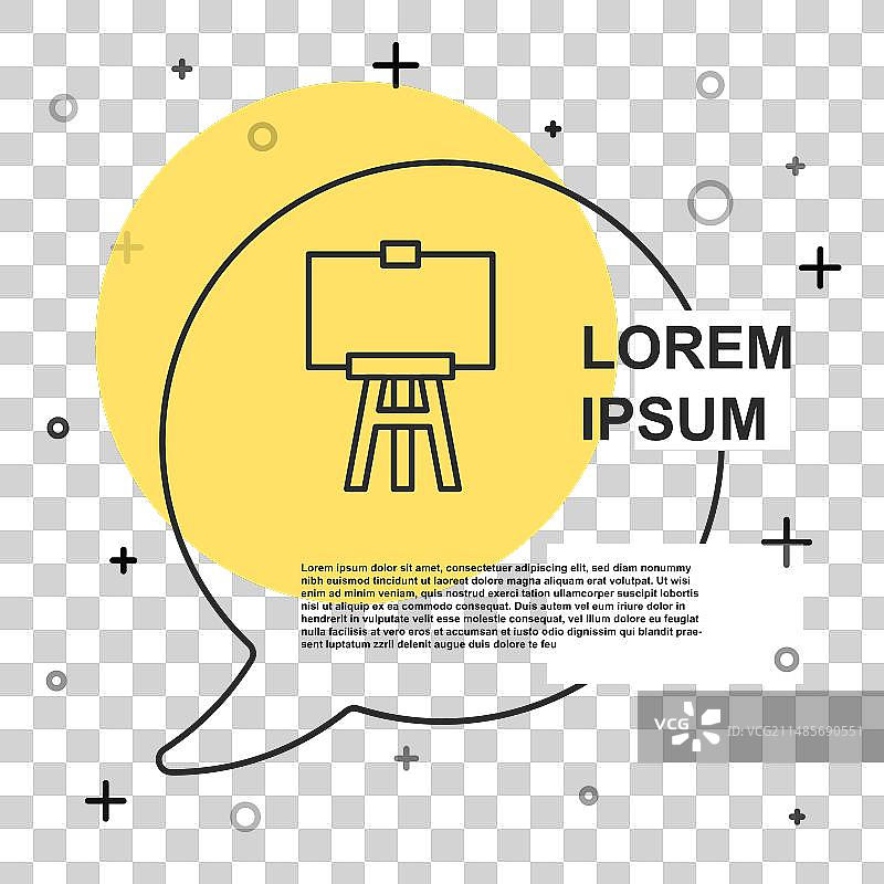 黑色线条木制画架或绘画艺术板图标图片素材