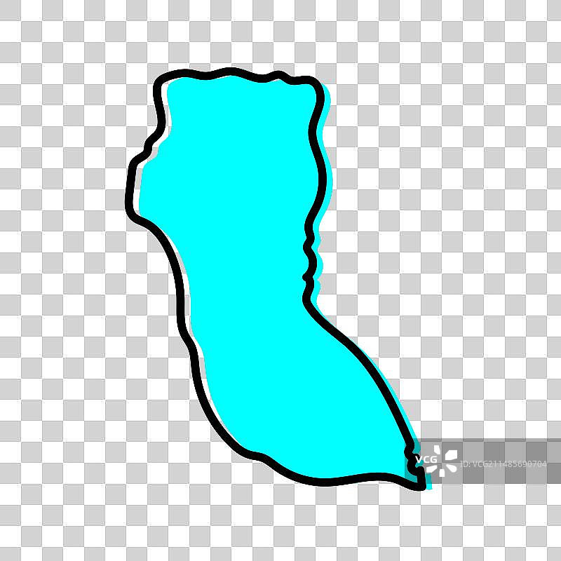 博茨瓦纳东北部区域地图图片素材