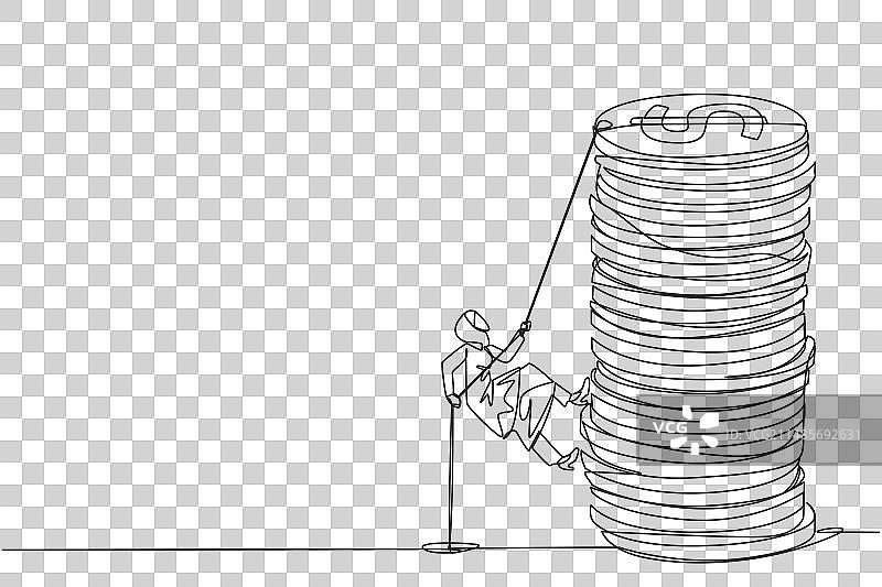 阿拉伯女商人单线连续绘图图片素材